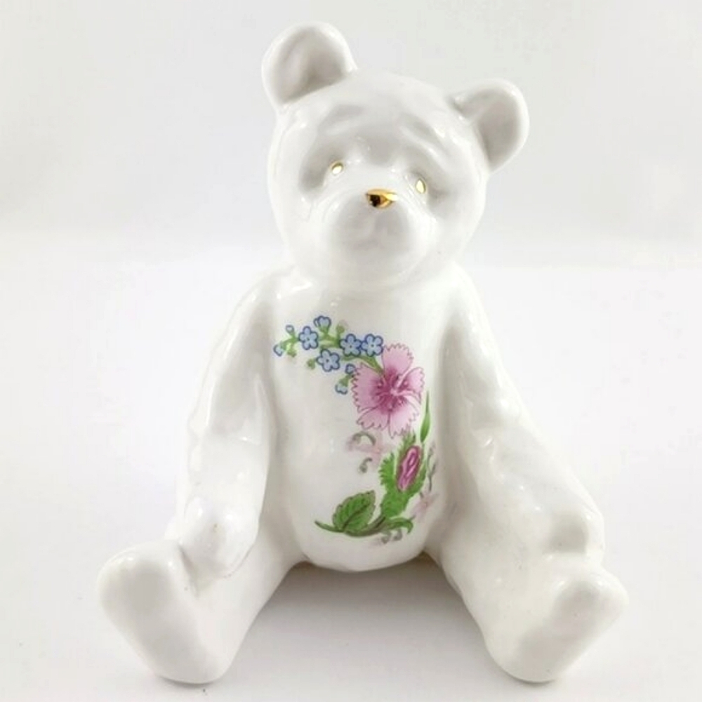Aynsley Wild Tudor Teddy Bear Figurine English Fine Bone China Original With Box